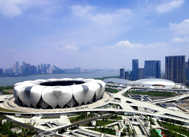 11811732713216409662021年4月10日拍摄的浙江省杭州奥体中心外景.jpg