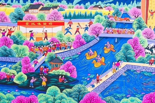 Upcoming Hangzhou Asian Games celebrated through farmer painting