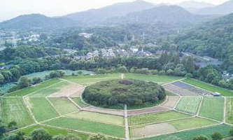 Aerial view of Octagon Field in Hangzhou