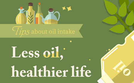 Tips about oil intake: Less oil, healthier life