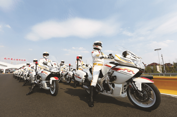 Hangzhou-made escort motorcycles lead Party honors ceremony