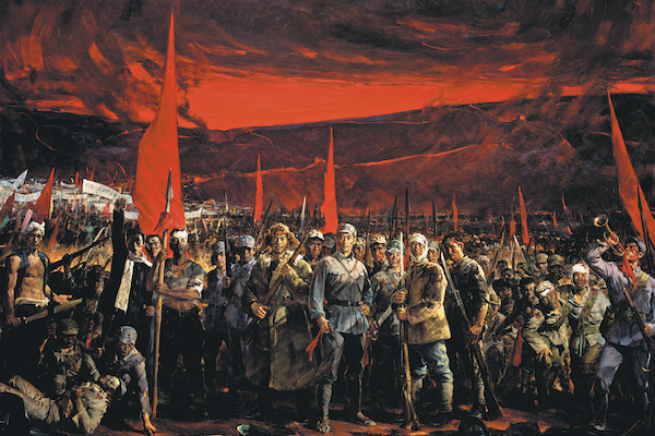 Long March spirit portrayed on canvas